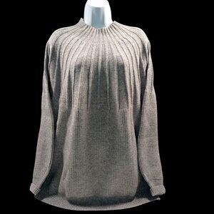 Dokotoo Womens XL Chunky Ribbed Knit Oversized Mock Neck Sweater Gray